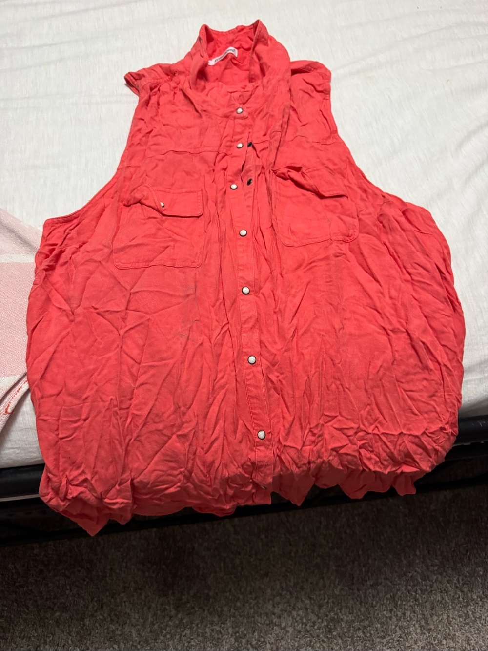 Maurices Coral Sleeveless Button-Down Utility Top